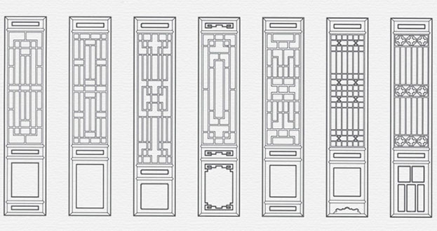 赫章常用中式仿古花窗图案隔断设计图